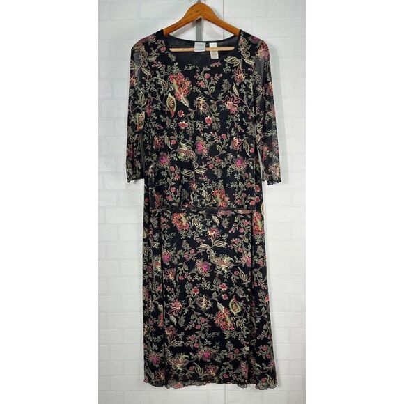 Emma James by Liz Claiborne Womens Top and Maxi Skirt Size M/L Floral Grunge Whi - Picture 1 of 13